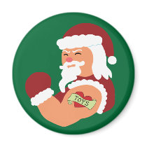 Tattooed Santa magnets by toxiferous Tattooed Santa magnets