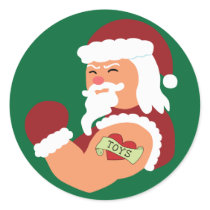 Tattooed Santa stickers
