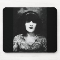 Tattooed Vintage Goth Girl Mousepad