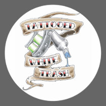 Tattooed White Trash Stickers stickers