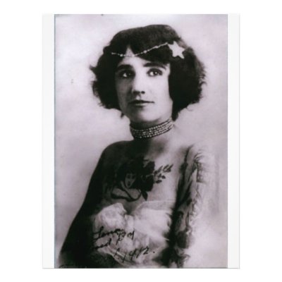 Tattooed woman 1912 custom flyer by spyderfyngers