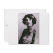 Tattooed woman - 1912 personalized invite
