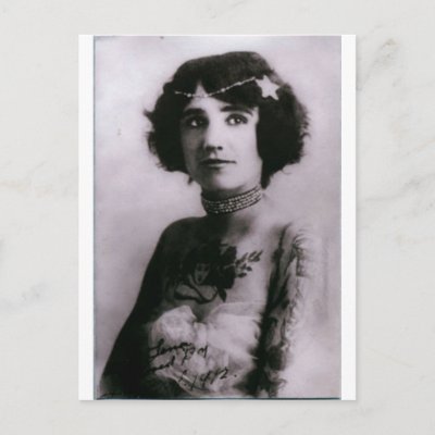 Tattooed woman 1912 post cards by spyderfyngers