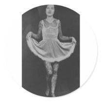 Tattooed woman - 1920 round sticker
