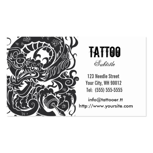 Tattooer Dragon Business Cards (back side)