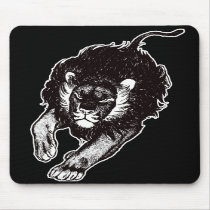 Tau Of The Lions mousepad (black and white) mousepads