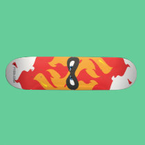 Taucoo mask logo on fire cartoon skateboard skateboards
