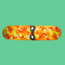 Taucoo mask on fire cartoon logo skateboard skateboards