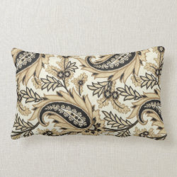 Taupe and Black Paisley Pillow