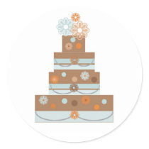 Taupe and Blue Wedding Cake Embellishment stickers by WEDDINGCAKES Taupe and Blue Wedding Cake Embellishment stickers