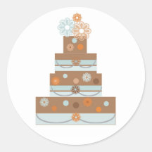 Taupe and Blue Wedding Cake Embellishment Stickers