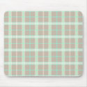 Taupe and Seafoam Plaid Mouse Pad mousepads by melhi_ Taupe and Seafoam Plaid Mouse Pad mousepads