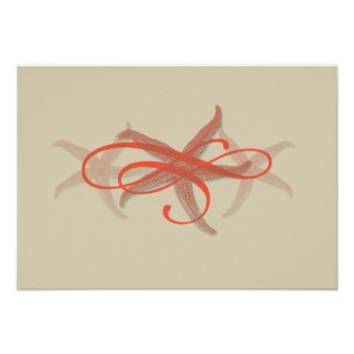 Taupe and Tangerine Seaside Wedding Rehearsal Personalized Announcement