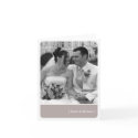 Taupe block round corner modern photo thank you card