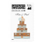 TAUPE BLUE CAKE POLKA DOT FLOWER POSTAGE STAMPS