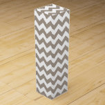 Taupe Chevron Pattern Wine Gift Boxes