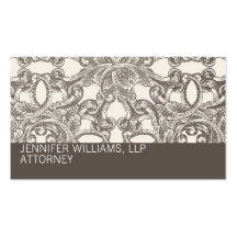Taupe Damask Attorney Lawyer Business Card