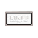 Taupe gray rectangular frame wedding favor labels label