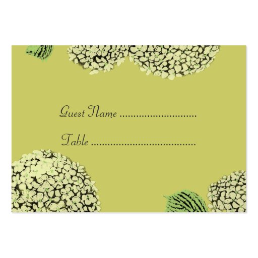Taupe Hydrangea Place Cards Business Cards (front side)