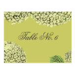 Taupe Hydrangea Table Number Cards postcards