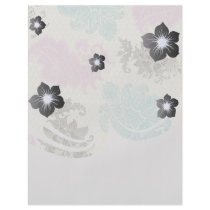 taupe mauve and blue flower damask flyers