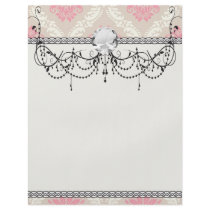 taupe pink and ivory damask design pattern flyer
