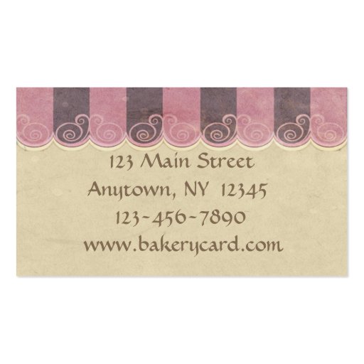 Taupe Pink Bakery Business Cards (back side)