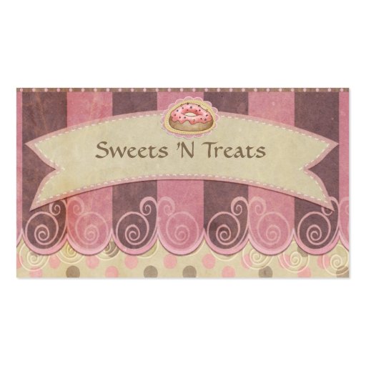 Taupe Pink Bakery Business Cards (front side)