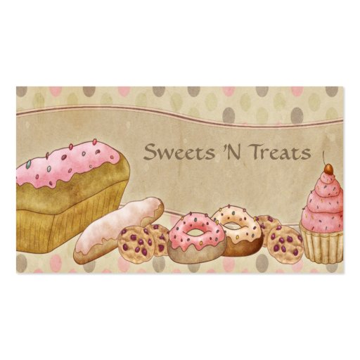 Taupe Pink Cakes Bakery Business Card