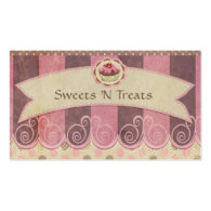 Taupe Pink Cupcake Bakery Business Card