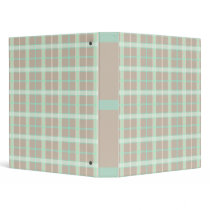 Taupe & Seafoam Plaid Binder by melhi_ Taupe & Seafoam Plaid Binder