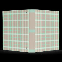Taupe & Seafoam Plaid Binder by melhi_ Taupe & Seafoam Plaid Binder