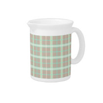 Taupe & Seafoam Plaid pitchers