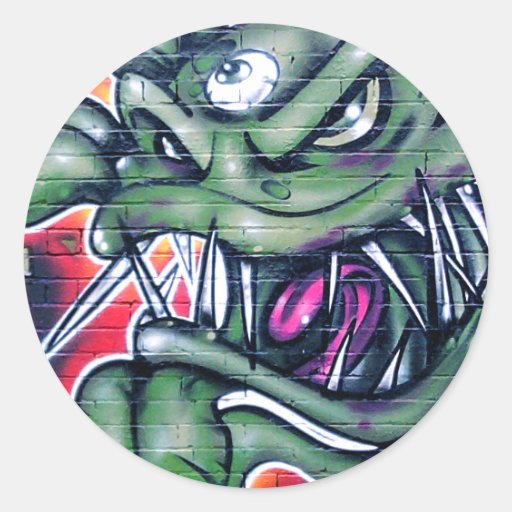 Taurian Evil Plant Spray paint Art Graffiti Round Stickers