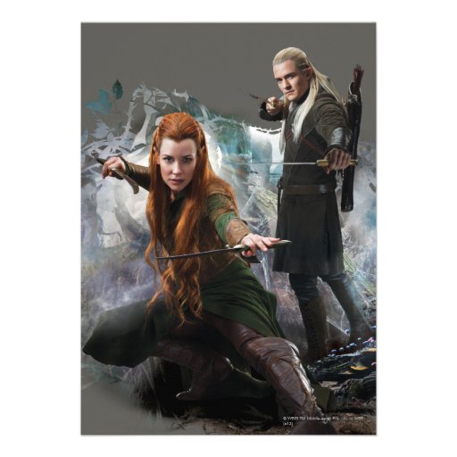 Tauriel and Legolas Graphic Personalized Invites