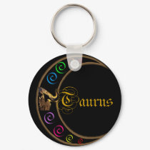 Taurus Celestrial Moon keychains by Art_by_Maria Taurus Celestrial Moon keychains