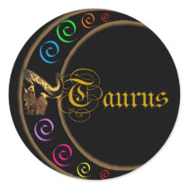 Taurus Celestrial Moon Round Stickers
