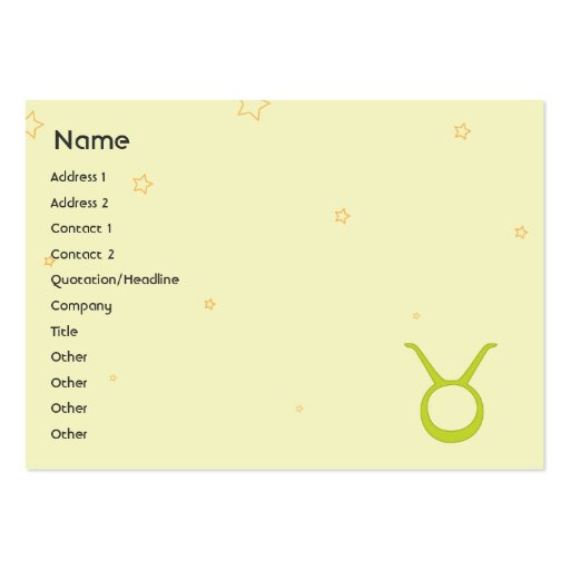 Taurus - Chubby Business Cards (front side)