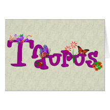 Taurus Flowers Greeting Card