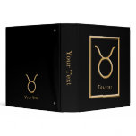 Taurus Gold Symbol Black Avery Binder