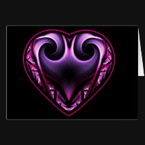 Taurus Heart Fractal Greetings Cards cards