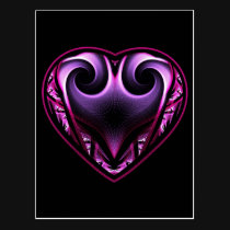 Taurus Heart Fractal Postcards postcards