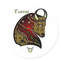 Taurus Round Stickers