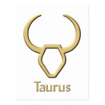 Taurus symbol post card