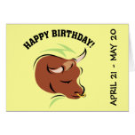 Taurus the Bull Artistic Zodiac Sign Illustration Greeting Card