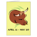 Taurus the Bull Artistic Zodiac Sign Illustration Card