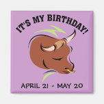 Taurus the Bull Artistic Zodiac Sign Illustration Magnets