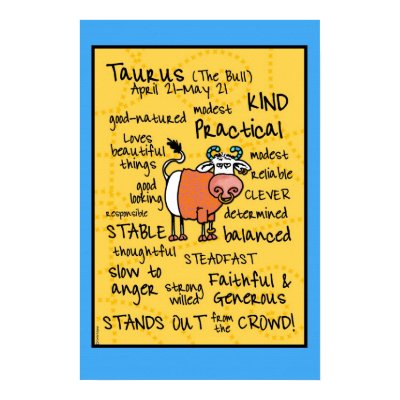 Taurus wordcloud poster