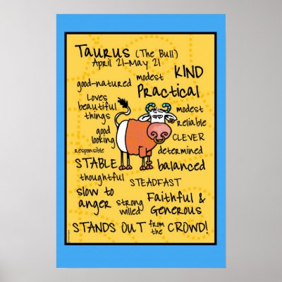 Taurus wordcloud poster