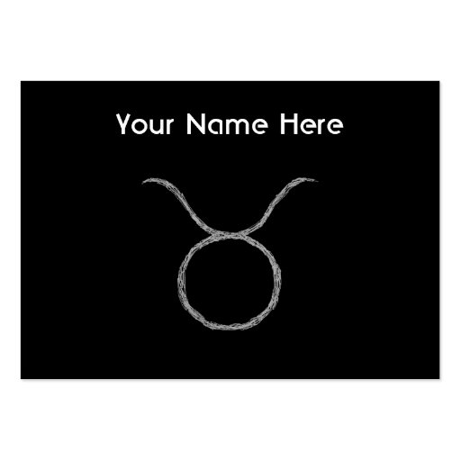 Taurus. Zodiac Astrology Sign. Black. Business Cards (front side)